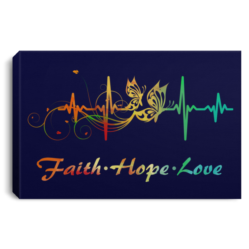 Butterfly Canvas - Faith Hope Love Beatheart Canvas Wall Art Decor Butterfly - CANLA75 - CustomCat