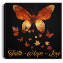 Butterfly Canvas - Faith Love Hope Butterflies Canvas Wall Art Decor Butterfly - CANSQ75 - CustomCat