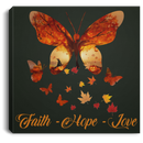 Butterfly Canvas - Faith Love Hope Butterflies Canvas Wall Art Decor Butterfly - CANSQ75 - CustomCat