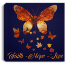 Butterfly Canvas - Faith Love Hope Butterflies Canvas Wall Art Decor Butterfly - CANSQ75 - CustomCat