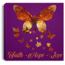 Butterfly Canvas - Faith Love Hope Butterflies Canvas Wall Art Decor Butterfly - CANSQ75 - CustomCat