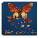 Butterfly Canvas - Faith Love Hope Butterflies Canvas Wall Art Decor Butterfly - CANSQ75 - CustomCat