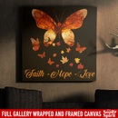 Butterfly Canvas - Faith Love Hope Butterflies Canvas Wall Art Decor Butterfly - CANSQ75 - CustomCat
