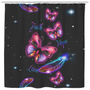 Butterfly Shower Curtains Faith Hope Love Butterfly In Dark For Bathroom Decor
