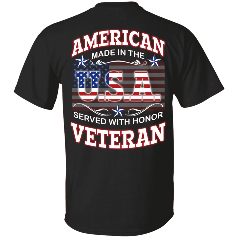 Buy American Made In The Usa Served With Honor Veteran T-Shirt CustomCat