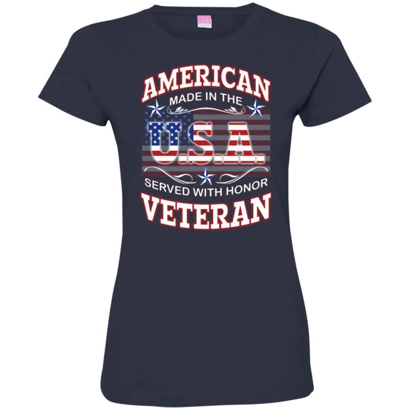 BUY AMERICAN MADE IN THE USA SERVED WITH HONOR VETERAN TEE SHIRT CustomCat