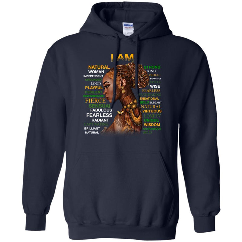 Buy Black Girl T-Shirt I Am Natural Playful Frierce Proud Fearless Sensasional Viruous Wisdom shirts CustomCat