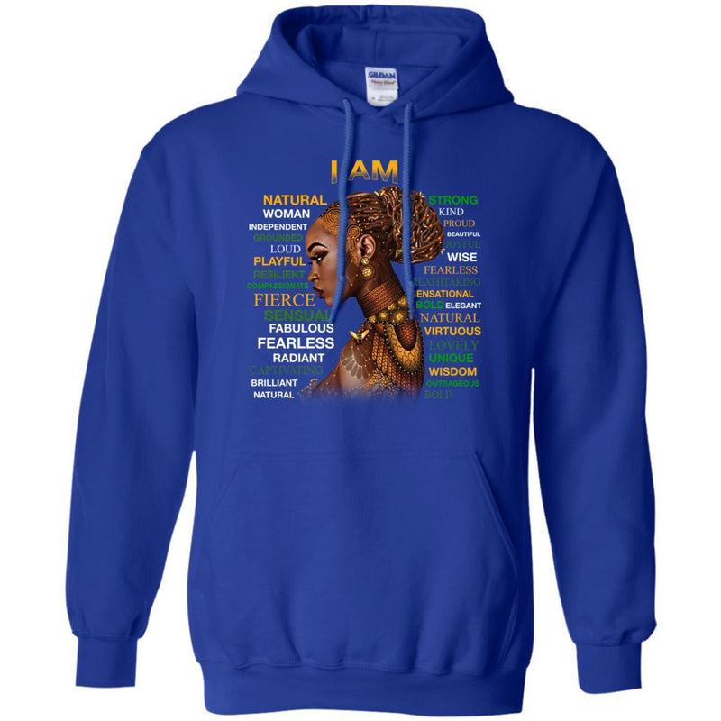 Buy Black Girl T-Shirt I Am Natural Playful Frierce Proud Fearless Sensasional Viruous Wisdom shirts CustomCat