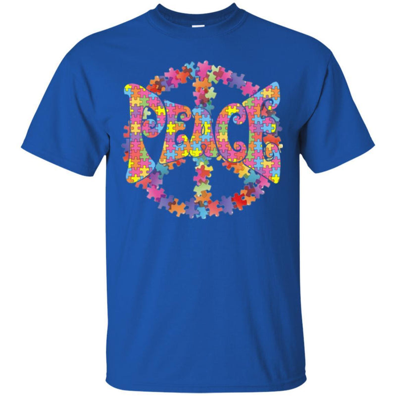 Buy Crisp Peace Symbol Autism Awareness Month T Shirt- Gift ideas Tees CustomCat