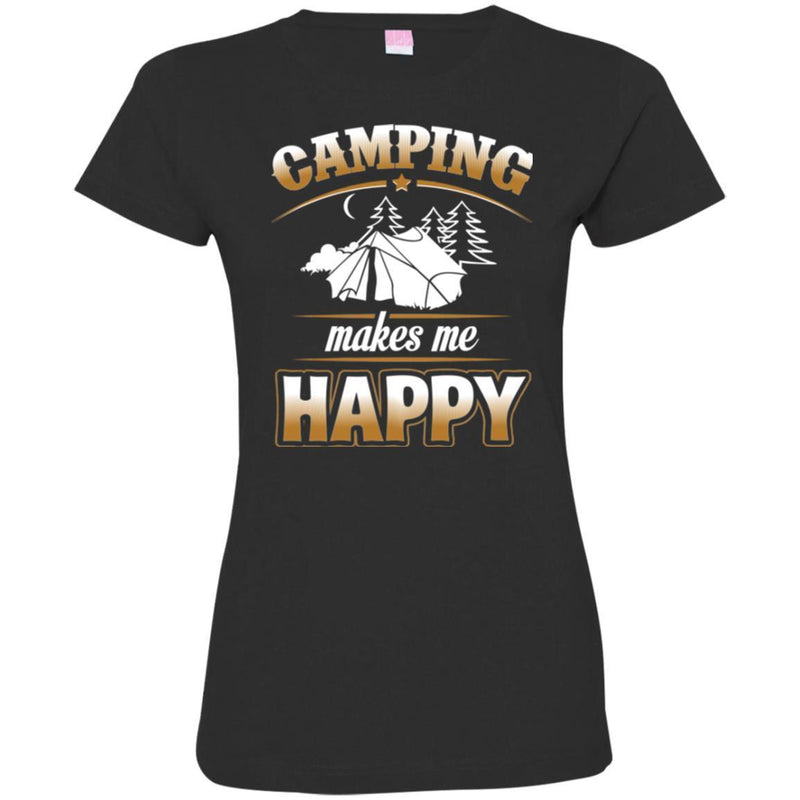 Camping T-Shirt Camping Makes Me Happy In-Tents Funny Intense Gift For Camper Tee Shirt CustomCat
