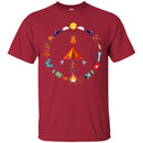 Camping T-Shirt Camping Peace Campfire Design Tees Summer Tee Shirt CustomCat