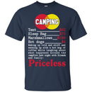 Camping T-Shirt Camping PricelessTent Sleep Bag Marshmallows Hot Dogs Funny Gift Tee Shirt CustomCat