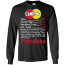Camping T-Shirt Camping PricelessTent Sleep Bag Marshmallows Hot Dogs Funny Gift Tee Shirt CustomCat