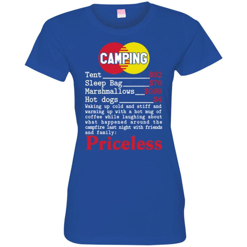 Camping T-Shirt Camping PricelessTent Sleep Bag Marshmallows Hot Dogs Funny Gift Tee Shirt CustomCat