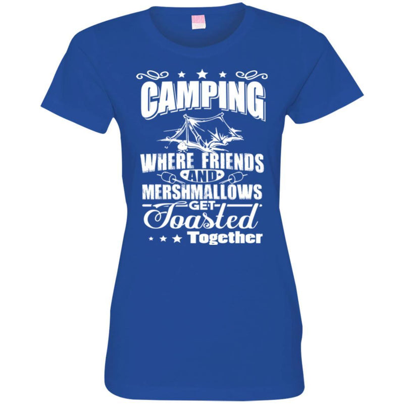 Camping T-Shirt Camping Where Friends And Mershmallows Get Toasted Together Summer Tee Shirts CustomCat