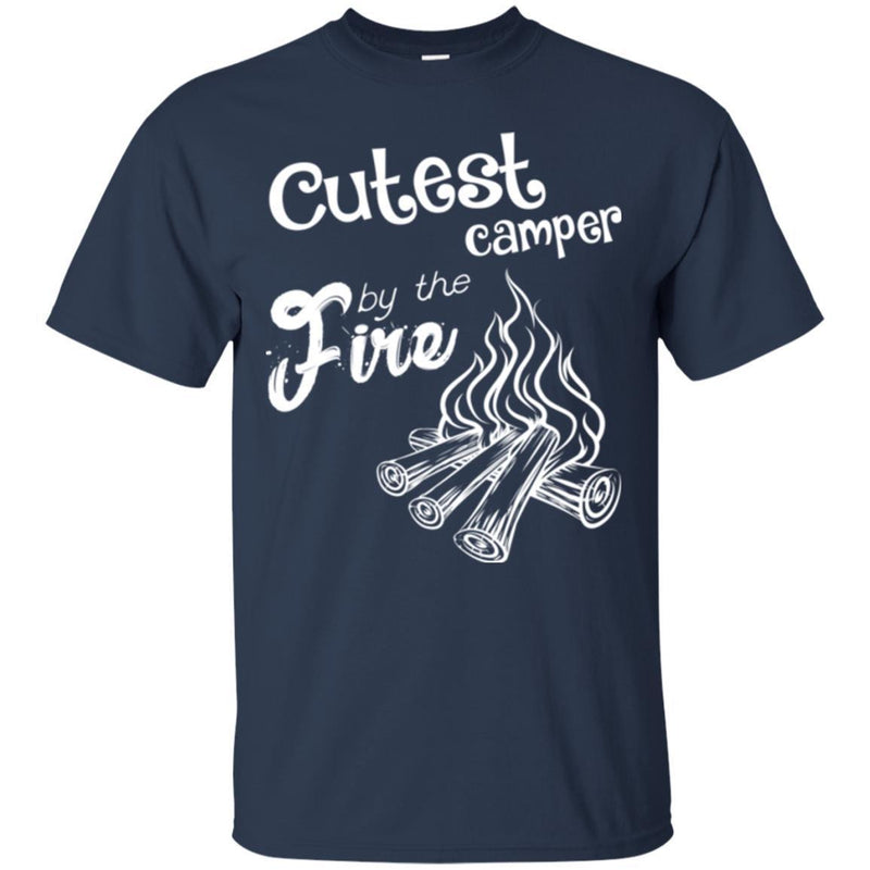 Camping T-Shirt Cutest Camper by The Fire Funny Gift For Camper Tee Shirt CustomCat