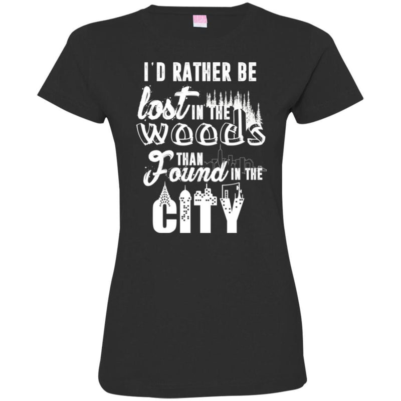 Camping T-Shirt I'd Rather Be Lost In The Woods Than Found In The City Funny Gift For Camper Tee Shirt CustomCat