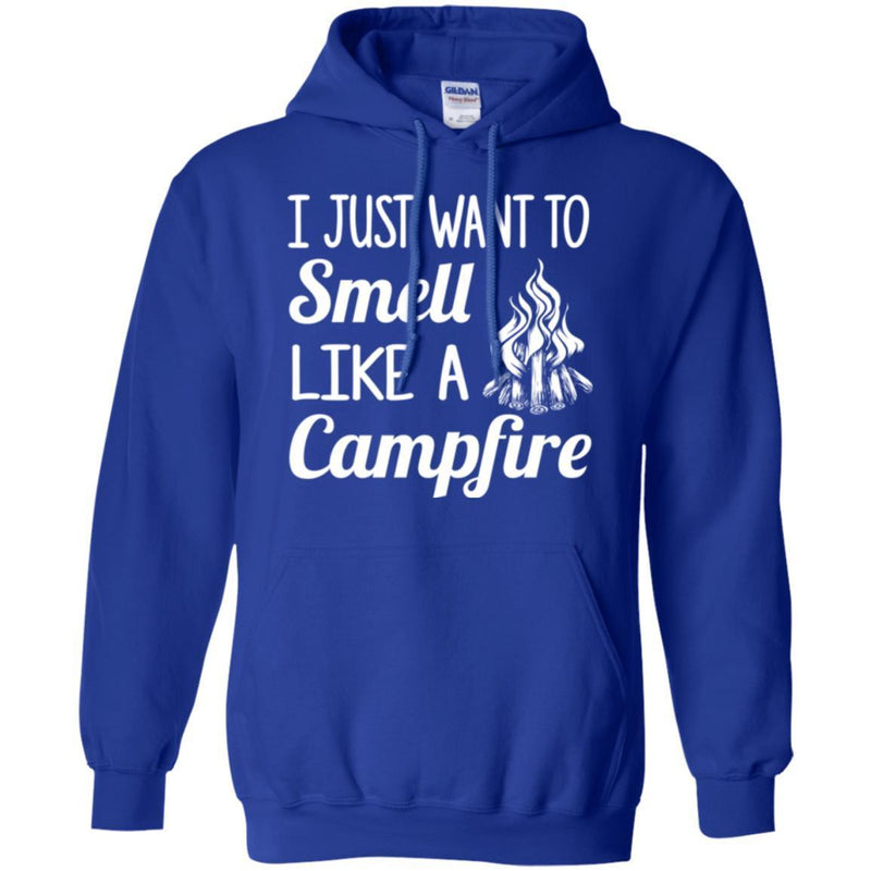 Camping T-Shirt I Just Want To Smell Like A Campfire Funny Gift For Camper Tee Shirt CustomCat