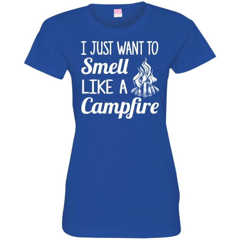 Camping T-Shirt I Just Want To Smell Like A Campfire Funny Gift For Camper Tee Shirt CustomCat