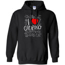 Camping T-Shirt I Love Camping Heart Campfire Design Tees Summer Tee Shirt CustomCat