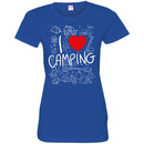 Camping T-Shirt I Love Camping Heart Campfire Design Tees Summer Tee Shirt CustomCat