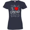 Camping T-Shirt I Love Camping Heart Campfire Design Tees Summer Tee Shirt CustomCat