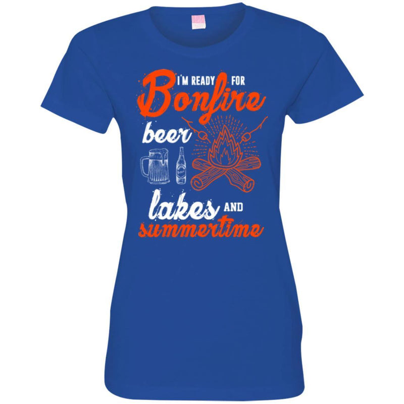 Camping T-Shirt I'm Ready For Bonfire Beer Lakes And Summertime Funny Gift For Camper Tee Shirt CustomCat