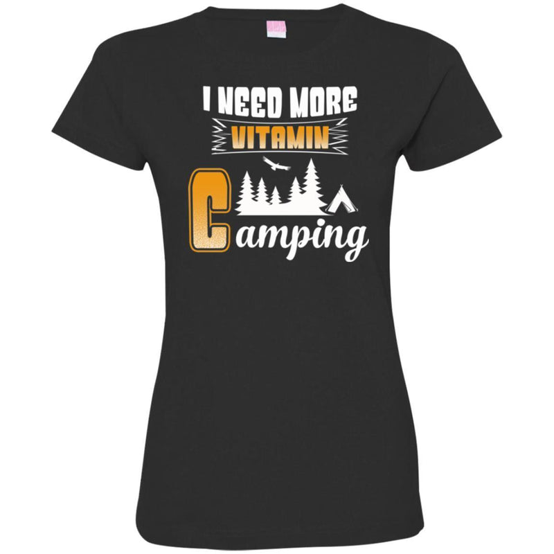 Camping T-Shirt I Need More Vitamin Camping Funny Gift For Camper Tee Shirt CustomCat