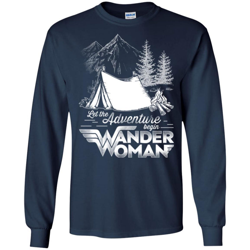 Camping T-Shirt Let The Adventure Begin Wander Woman Funny Gift For Camper Tee Shirt CustomCat
