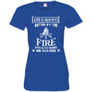 Camping T-Shirt Life Is Always Better By The Fire With Good Friends And Cool Beer Shirt CustomCat