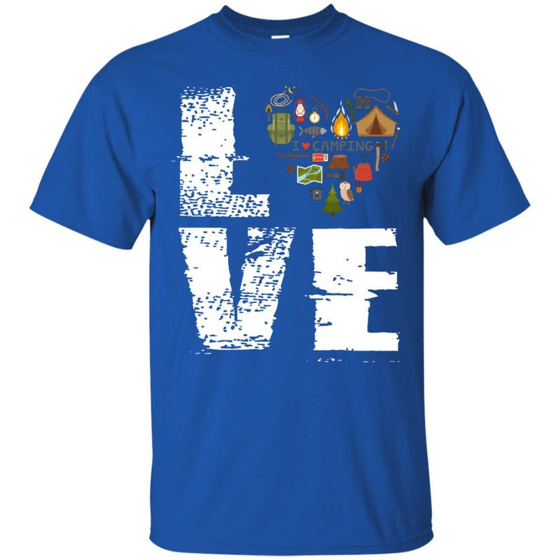 Camping T-Shirt Love At Heart Camping Funny Cute Gift Tees Lovers Camping Shirts CustomCat
