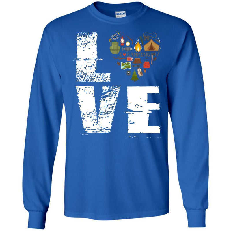 Camping T-Shirt Love At Heart Camping Funny Cute Gift Tees Lovers Camping Shirts CustomCat