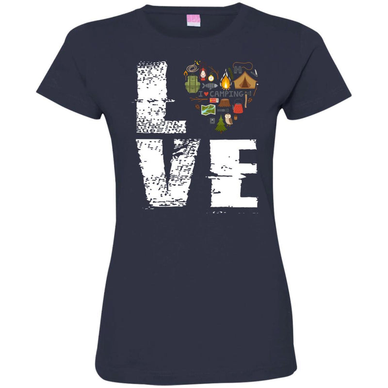 Camping T-Shirt Love At Heart Camping Funny Cute Gift Tees Lovers Camping Shirts CustomCat