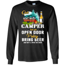 Camping T-Shirt Our Camper Has An Open Door Policy Bring Beer And We'll Open The Door Shirts CustomCat