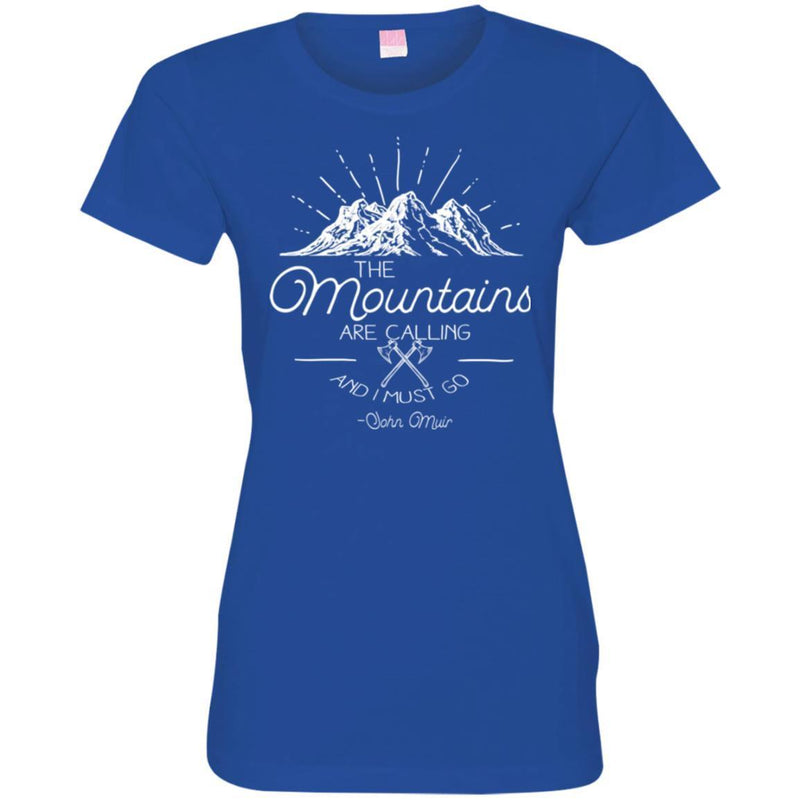 Camping T-Shirt The Mountains Are Calling And I Must Go Funny Gift For Camper Tee Shirt CustomCat