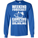 Camping T-Shirt Weekend Forecast Camping With A Change Of Drinking Funny Gift For Camper Tee Shirt CustomCat