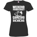 Camping T-Shirt Weekend Forecast Camping With A Change Of Drinking Funny Gift For Camper Tee Shirt CustomCat