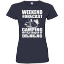 Camping T-Shirt Weekend Forecast Camping With A Change Of Drinking Funny Gift For Camper Tee Shirt CustomCat