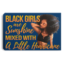African American Canvas - Black Girls Are Sunshine Mixed With A Little Hurricane Black Canvas