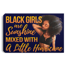 African American Canvas - Black Girls Are Sunshine Mixed With A Little Hurricane Black Canvas
