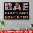 African American Canvas - BAE Black And Educated With Flowers Black History Month For Living Room Home Decor