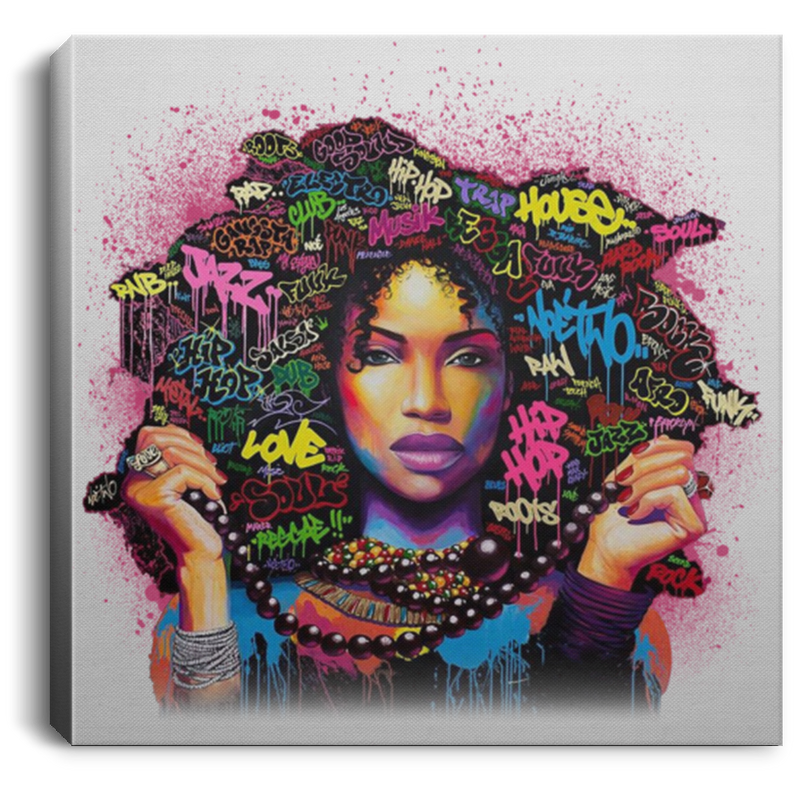 African American Canvas - Prints Abstract Afro Girl Canvas Painting African American Women Picture For Living Room Home Decor