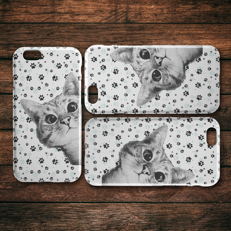 Cat Black White iPhone Case teelaunch