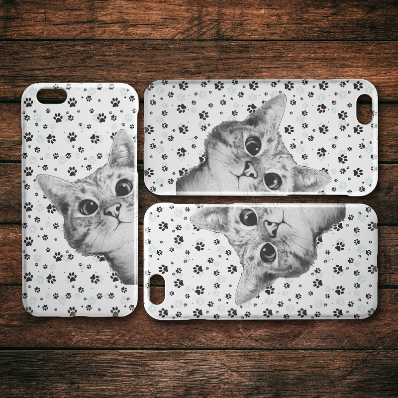 Cat Black White iPhone Case teelaunch