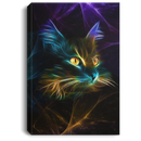 Cat Canvas - Amazing Neon Light Cat Canvas Art Wall Decor Cat- CANPO75 - CustomCat