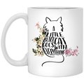 Cat Coffee Mug A Little Black Cat Goes With Everything Kitties Lovers 11oz - 15oz White Mug CustomCat