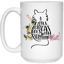 Cat Coffee Mug A Little Black Cat Goes With Everything Kitties Lovers 11oz - 15oz White Mug CustomCat