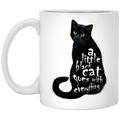 Cat Coffee Mug A Little Black Cat Goes With Everything Kitties Lovers 11oz - 15oz White Mug CustomCat