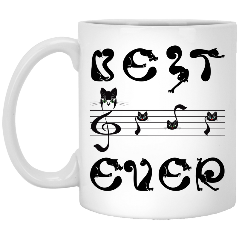 Cat Coffee Mug Best Dad Ever Cat Music Kitten Lovers 11oz - 15oz White Mug CustomCat