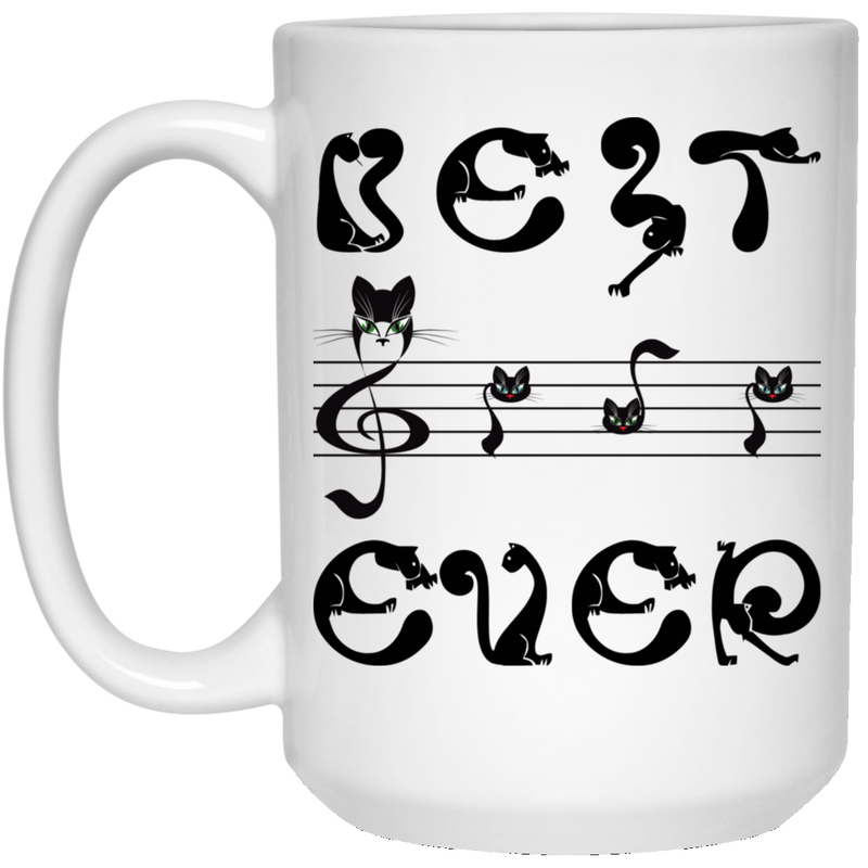 Cat Coffee Mug Best Dad Ever Cat Music Kitten Lovers 11oz - 15oz White Mug CustomCat